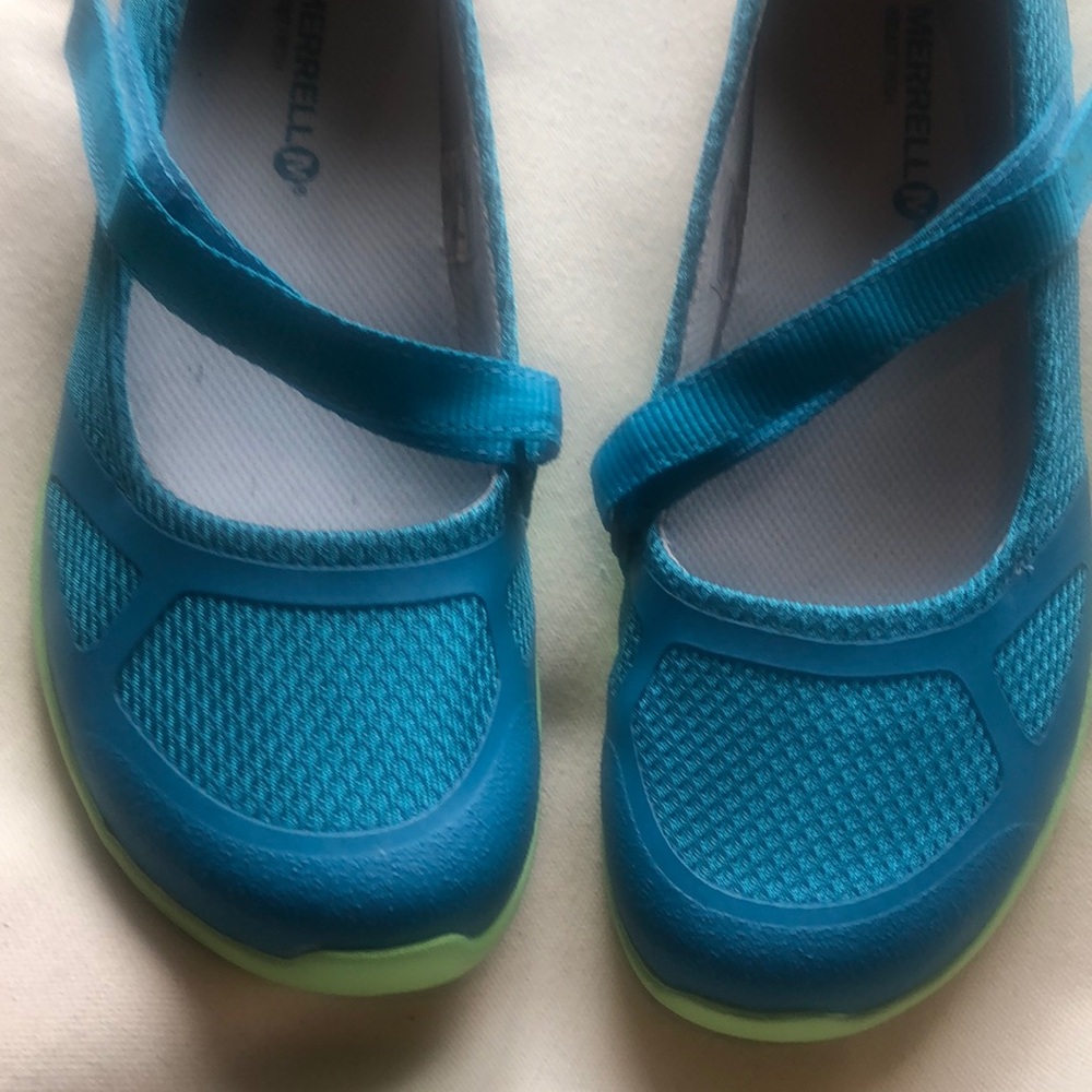 Merrell Women's Teal and Lime athleisure shoes - Picture 6 of 11